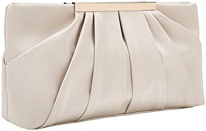 CHARMING TAILOR Clutch Evening Bag Elegant Pleated Satin Formal Handbag Simple Classy Purse for Women