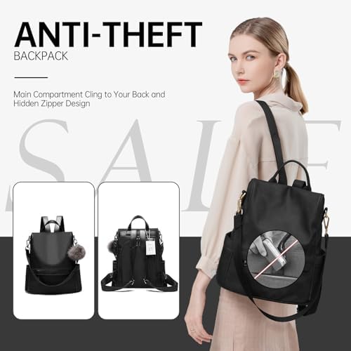 CHERUTY Women Backpack Purse Nylon Anti-theft Fashion Casual Lightweight Travel Shoulder Bag