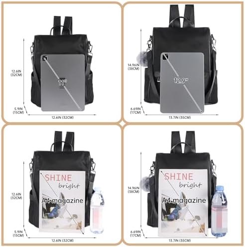 CHERUTY Women Backpack Purse Nylon Anti-theft Fashion Casual Lightweight Travel Shoulder Bag