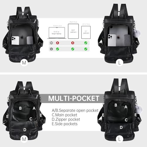 CHERUTY Women Backpack Purse Nylon Anti-theft Fashion Casual Lightweight Travel Shoulder Bag