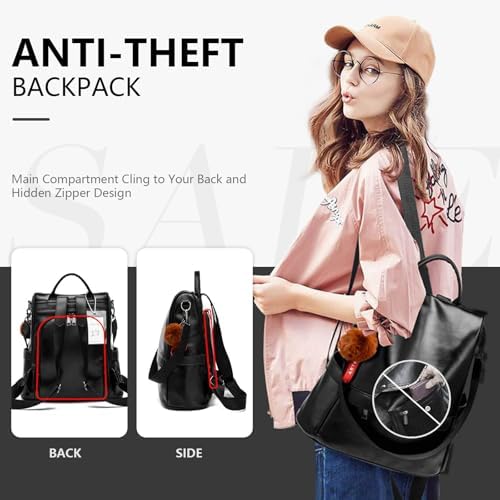 CHERUTY Women Backpack Purse PU Leather Anti-theft Casual Shoulder Bag Fashion Ladies Satchel Bags