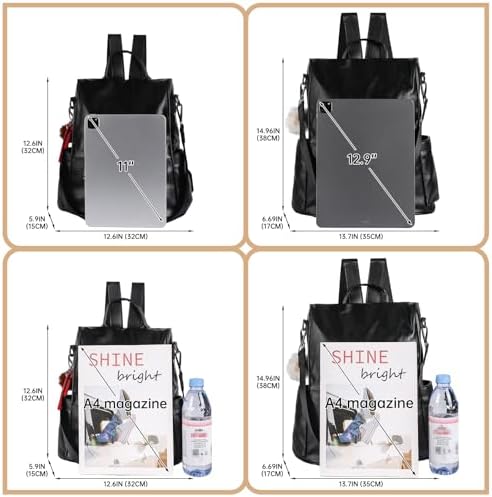 CHERUTY Women Backpack Purse PU Leather Anti-theft Casual Shoulder Bag Fashion Ladies Satchel Bags