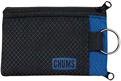 Chums Surfshorts Wallet - Lightweight Slim Wallet with RFID Blocking Card & Clear ID Window - Zippered Minimalist Wallet w/Key Ring - Solid Colors