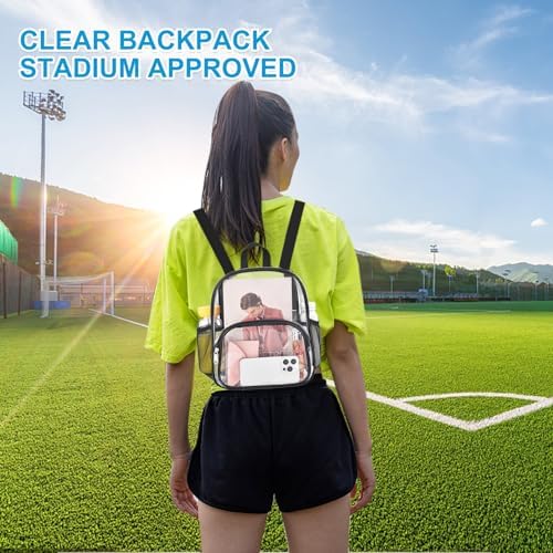 Clear Backpack For Stadium Events Clear Backpack 12x12x6 With Front Pocket For Concert Sport Fashion Women Backpack Events Work Travel