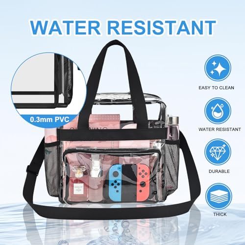 Clear Bag For Stadium Events 12x12x6 Clear Bag Clear Tote Bag With Reinforced Straps For Sporting Events Travel