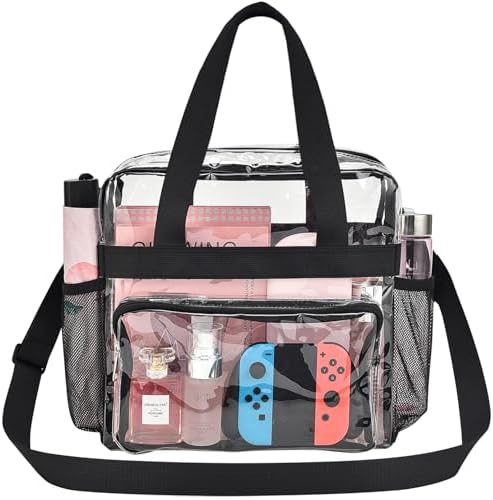 Clear Bag for Stadium Events 12x12x6 Clear Bag Clear Tote Bag with Reinforced Straps for Sporting Events Travel