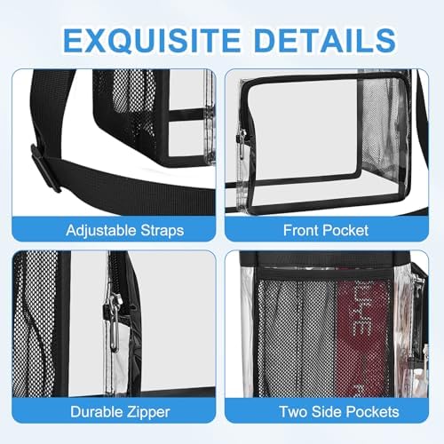 Clear Bag For Stadium Events 12x12x6 Clear Bag Clear Tote Bag With Reinforced Straps For Sporting Events Travel