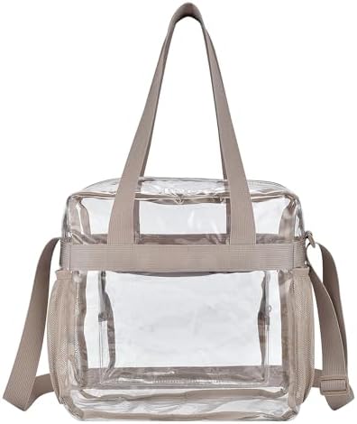 Clear Bag For Stadium Events—Clear Bag Tote Bag With Adjustable Straps For Work Travel Concerts-Big Front Pocket