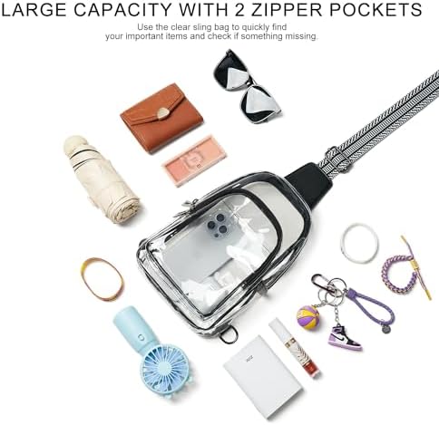 Clear Bag For Stadium Events Clear Purse For Women Stadium Crossbody Bag Transparent Bag For Concerts Sports