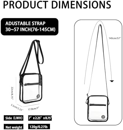 Clear Bag For Stadium Events Women's Clear Purse Crossbody Bag Stadium Approved With Front Pocket Perfect For Concerts
