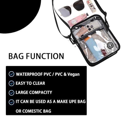 Clear Bag For Stadium Events Women's Clear Purse Crossbody Bag Stadium Approved With Front Pocket Perfect For Concerts