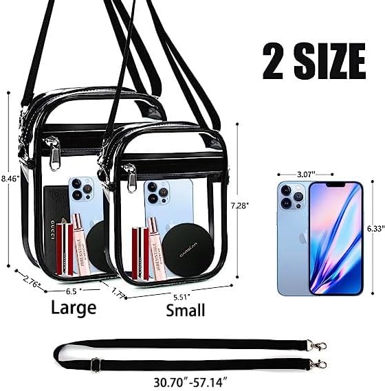 Clear Bag Stadium Approved Clear Crossbody Purse Bag With Front Pocket For Concerts Sports Events Festivals