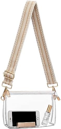 Clear Purse for Women - Stadium Approved Crossbody Bag Small Stadium Bag for Concerts & Sports Events