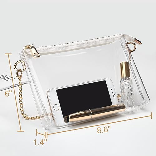 Clear Purse For Women - Stadium Approved Small Crossbody Bag With Zipper Clear Stadium Bag For Concerts Sports