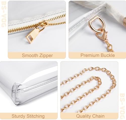 Clear Purse For Women - Stadium Approved Small Crossbody Bag With Zipper Clear Stadium Bag For Concerts Sports