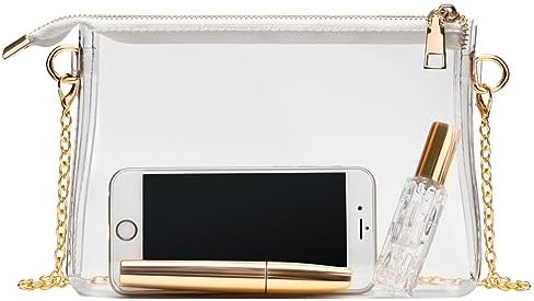 Clear Purse for Women - Stadium Approved Small Crossbody Bag with Zipper Clear Stadium Bag for Concerts Sports