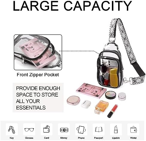 CLUCI Clear Bag For Stadium Events Clear Crossbody Bag Small Transparent Purses