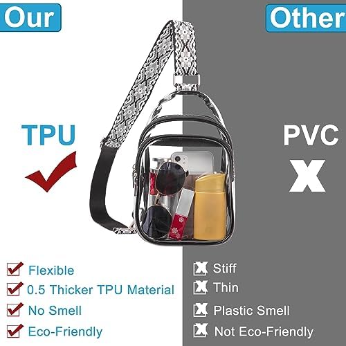 CLUCI Clear Bag For Stadium Events Clear Crossbody Bag Small Transparent Purses