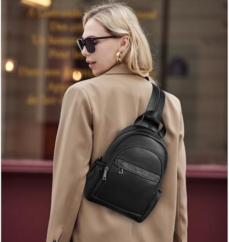 CLUCI Sling Bag For Women Leather Women's Backpack Small Convertible Backpack Purse Crossbody Bag For Travel