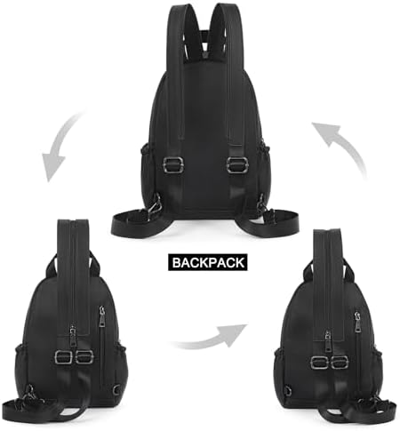 CLUCI Sling Bag For Women Leather Women's Backpack Small Convertible Backpack Purse Crossbody Bag For Travel