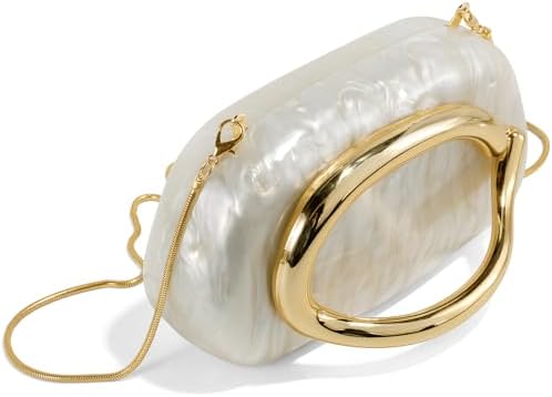 Clutch Purses For Women Formal PU Leather/Marble Acrylic Evening Bags With Chain Trendy Metal Handle Purses 2025