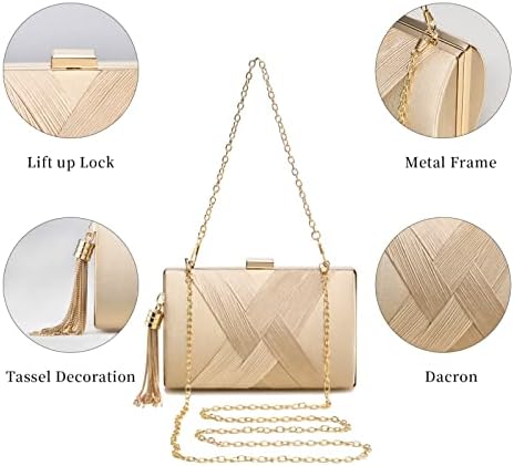 Clutch Purses For Women Tassel Evening Clutch Bag Cross Body & Shoulder Bag For Wedding Night Out Party