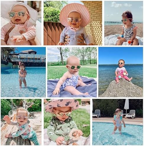 COCOSAND Flexible Polarized Baby Sunglasses With Strap UV Protection For Toddler Infant Girl Boy Age 0-24 Months