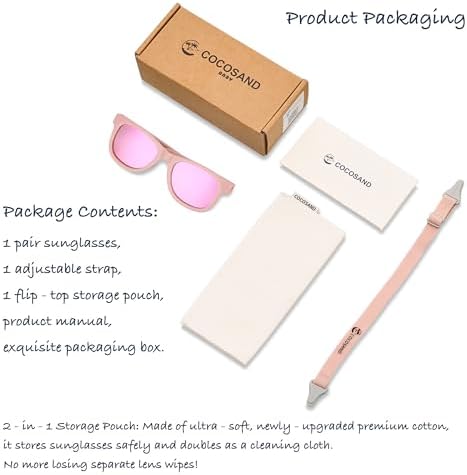 COCOSAND Flexible Polarized Baby Sunglasses With Strap UV Protection For Toddler Infant Girl Boy Age 0-24 Months