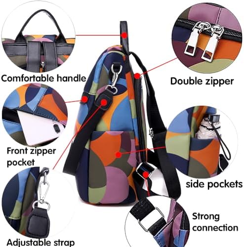 COFIHOME Backpack Purse For Women Anti-theft Bag Waterproof Small Nylon Lightweight Backpack College Bookbag Shoulder Bag Travel Bag