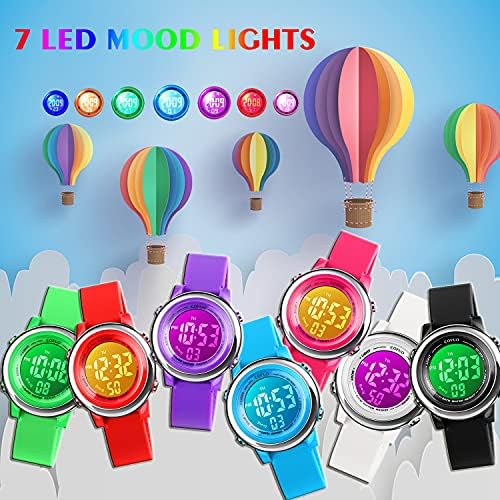 Cofuo Kids Digital Sport Waterproof Watch For Girls Boys Kid Sports Outdoor LED Electrical Watches With Luminous Alarm Stopwatch Child Wristwatch