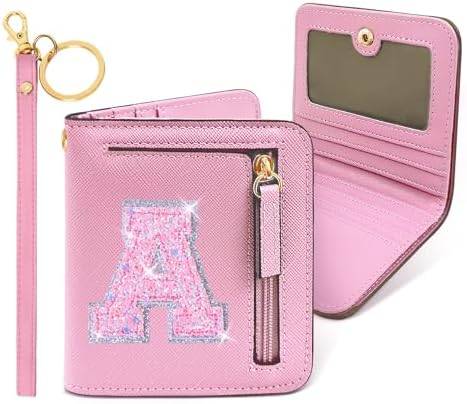 COSHAYSOO Initial RFID Girls Wallet Wristlet Christmas Stocking Stuffers Birthday Gift Ideas for 6 7 8 9 10 11 12 13 14 Year Old Girl Girly Gifts Tween Preteen Teen Preppy Trendy Stuff Pink Letter A