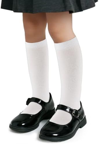 COTTON DAY 3 Pack Kids Girls Unisex Soft Knee High School Uniform Dress Socks Seamless Toe Black White Navy Blue Burgundy