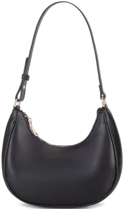 Crescent Shoulder Bags for Women Cute Hobo Tote Handbag Under the Arm Purses Mini Clutch Purse with Zipper Closure