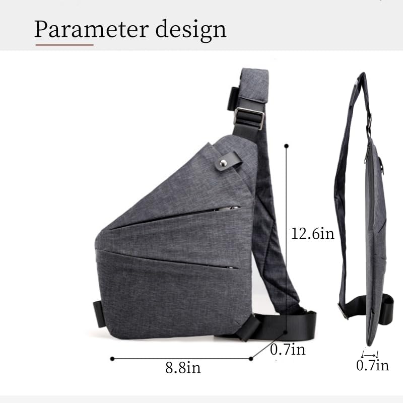 Crossbody Leisure Chest Bag With Shoulder Strap - Anti Theft Travel Slim Sling Bag