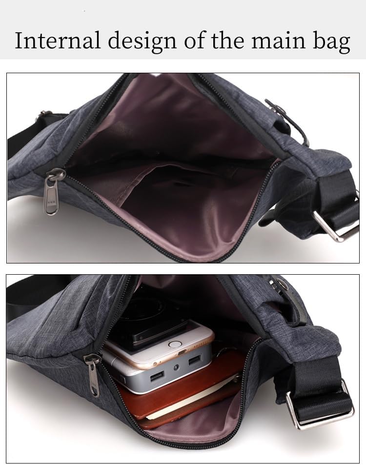 Crossbody Leisure Chest Bag With Shoulder Strap - Anti Theft Travel Slim Sling Bag