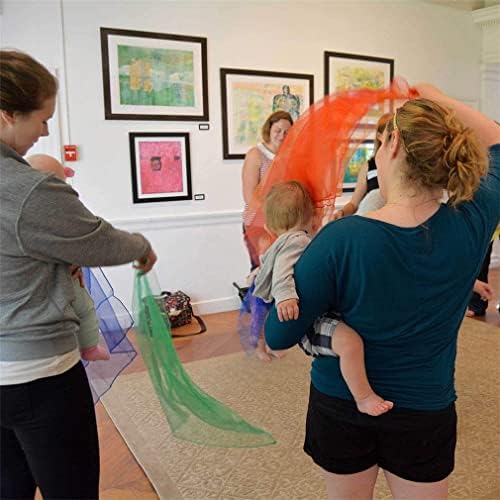 Dance Scarves For Kids 12 Pcs Music Scarves Dance Scarf Play Scarves For Children Movement Square Juggling Silk Tricks Scarves Rhythm Band Scarves(6 Colors 24" X 24")