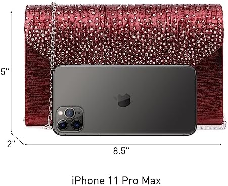 Dasein Ladies Frosted Satin Evening Clutch Purse Bag Crossbody Handbags Party Prom Wedding Envelope