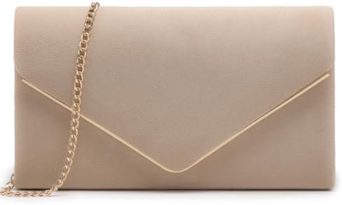 Dasein Women Faux Suede Evening Clutch Bags Formal Party Clutches Wedding Purses Cocktail Prom Clutches