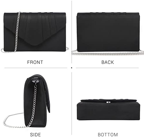 Dasein Women's Evening Bag Pleated Envelope Clutch Handbag Wedding Party Bridal Purse