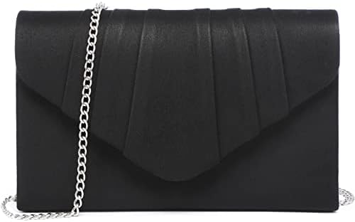 Dasein Women's Evening Bag Pleated Envelope Clutch Handbag Wedding Party Bridal Purse
