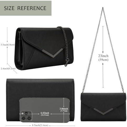 DEXMAY Women Envelope Clutch Faux Saffiano Leather Evening Handbag Foldover Clutch Bag Formal Dressy Purse