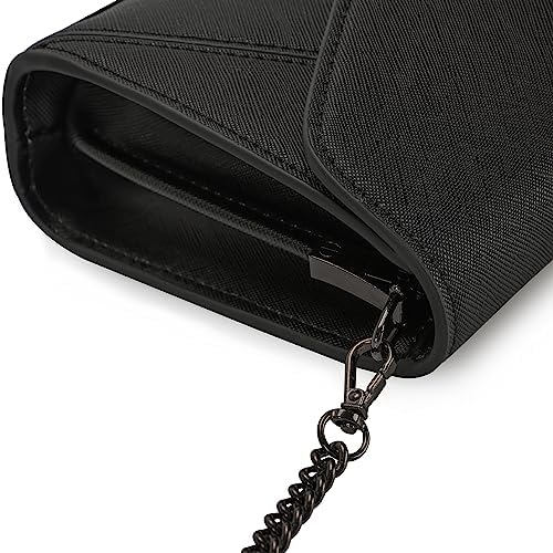 DEXMAY Women Envelope Clutch Faux Saffiano Leather Evening Handbag Foldover Clutch Bag Formal Dressy Purse