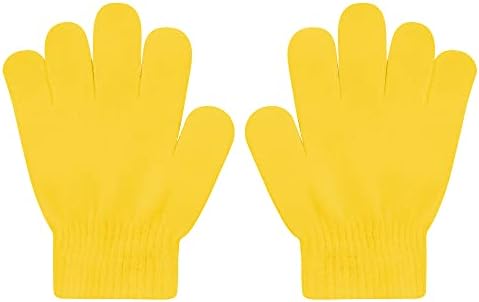 DOOVID Kids Knit Gloves Full Fingers Winter Gloves For Little Boys Girls Stretchy Warm Magic Gloves Age 5-11