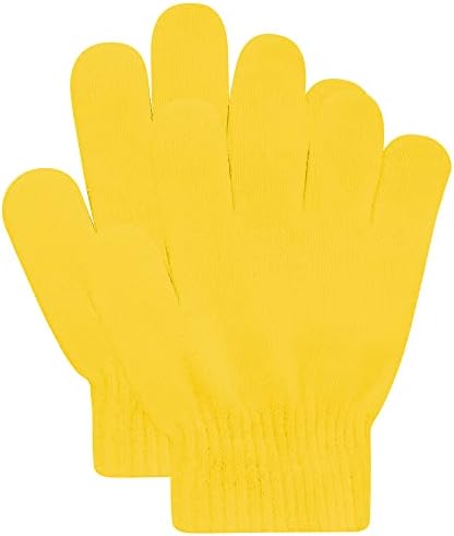 DOOVID Kids Knit Gloves Full Fingers Winter Gloves for Little Boys Girls Stretchy Warm Magic Gloves Age 5-11