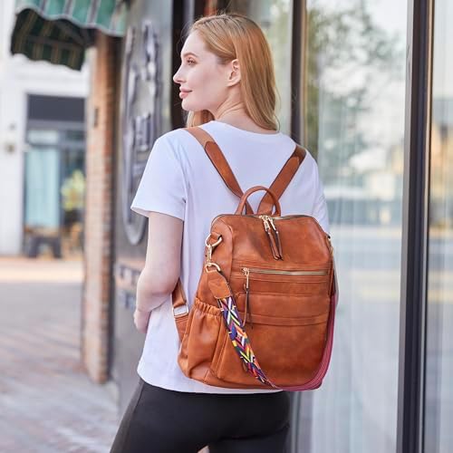 Dora & Liz Womens Backpack Purse Leather Fashion Travel Backpack Purse For Women Designer Ladies Shoulder Bags