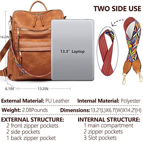Dora & Liz Womens Backpack Purse Leather Fashion Travel Backpack Purse For Women Designer Ladies Shoulder Bags