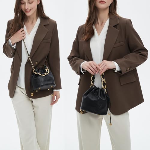 DORIS&JACKY 小号绗缝抽绳桶式钱包设计师斜挎包 女式