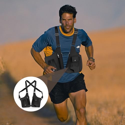 Double Shoulder Armpit Bag For Men Anti-theft Bag With Double Shoulder Straps Anti Theft Harness For Men Leather Anti-theft Harness Wallet (Black)