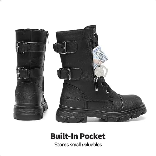 DREAM PAIRS Girls Combat Boots Side Zipper Ankle Booties Toddler/Little Kid/Big Kid