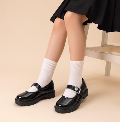 DREAM PAIRS Girls Mary Jane Chunky Platform School Uniform Dress Shoes Party Oxford Pumps For Toddler/Little Big Kid